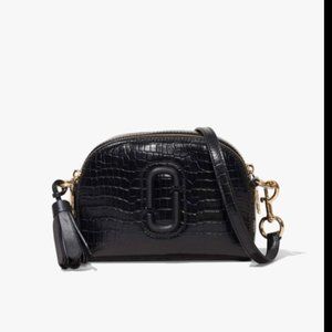 NWT Marc Jacobs Snapshot Camera Bag Crossbody Shoulder Croc Emboss Black
